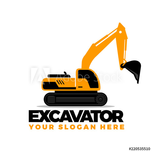 500x500 Fototapeta Excavator Logo Vector