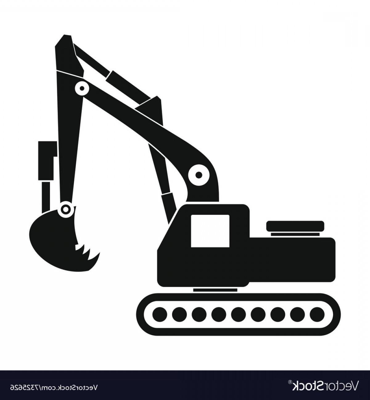 Excavator Silhouette Vector at Vectorified.com | Collection of ...