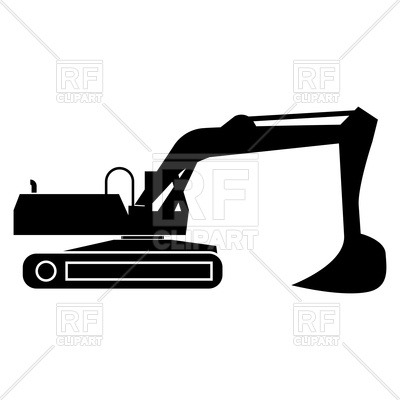 400x400 Excavator Black Color Icon Vector Image Of Industrial Tools