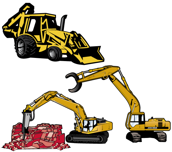 600x530 Free Excavator Vector Art