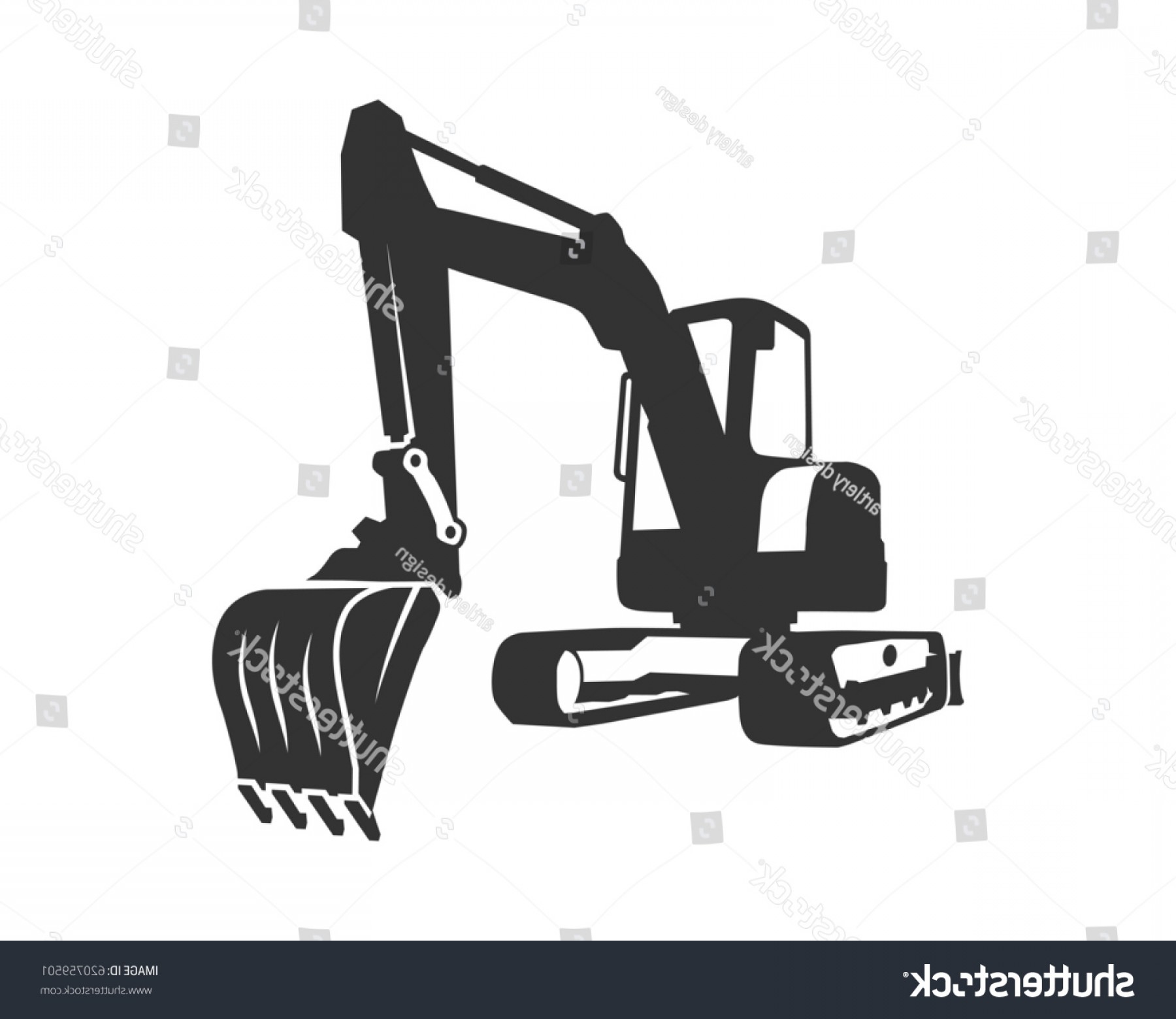 1800x1560 Silhouette Vector Black Excavator On White Soidergi