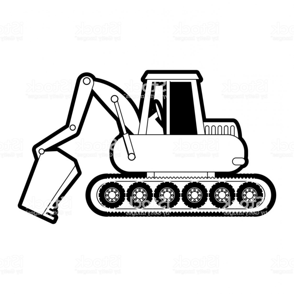 Excavator Silhouette Vector at Vectorified.com | Collection of ...