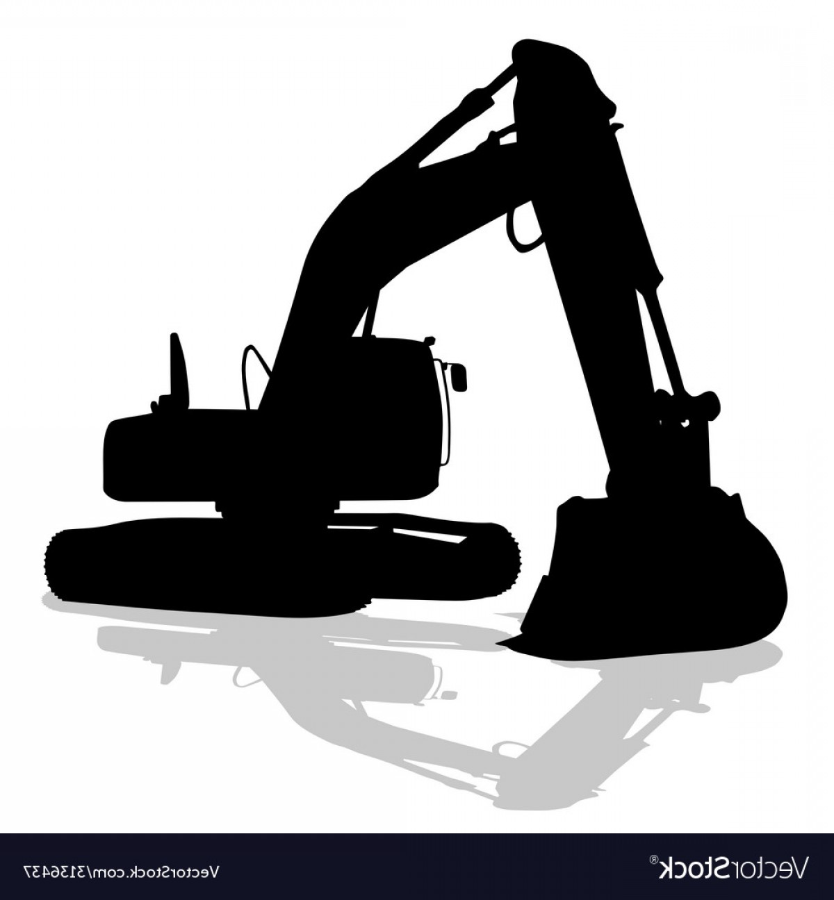 1200x1296 Digger Work Machine Black Silhouette Vector Soidergi