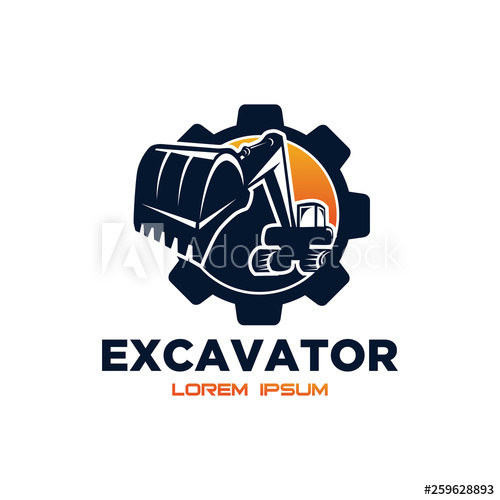 500x500 Excavator Vector Logo Template Excavator Logo Excavator Isolated