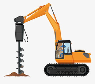 310x276 Vector Cartoon Bulldozer Flattening Excavator Free