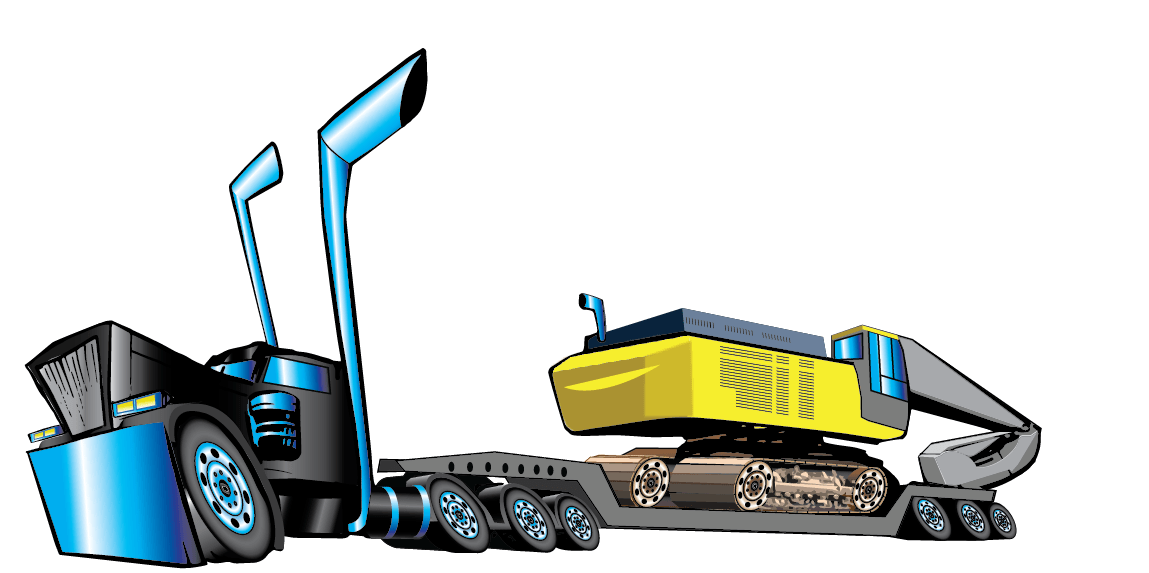 1149x573 Exaggerated Truck And Excavator Vector Illustration