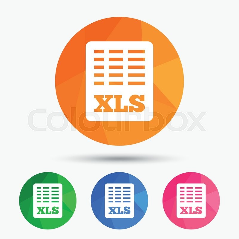 800x800 Excel Document Icon Download Xls Stock Vector Colourbox