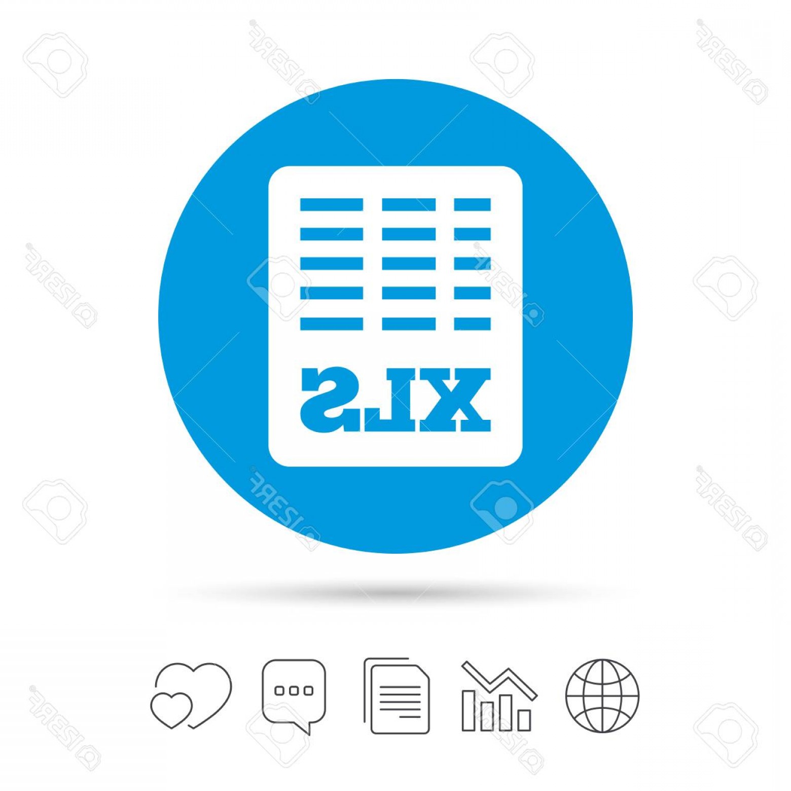 1560x1560 Photostock Vector Excel Document Icon Download Xls Button Xls