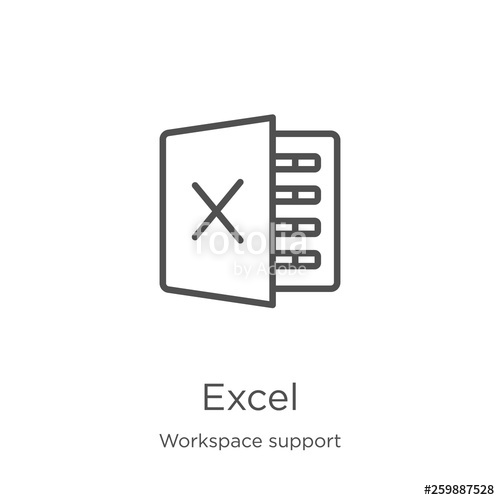 500x500 Excel Icon Vector From Workspace Support Collection Thin Line