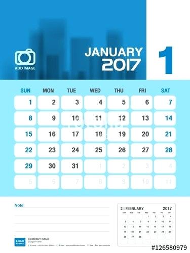 375x500 Desk Calendar Blue Vertical Week Start On Planner Vector Template