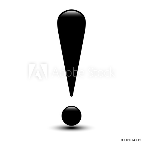 Black Shiny Exclamation Mark Vector Illustration 500x500 Black Shiny Exclamation Mark Vector Illustration