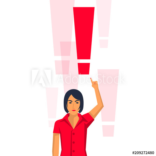 Attention Concept Businesswoman Points To A Big Exclamation Point 500x500 Attention Concept Businesswoman Points To A Big Exclamation Point