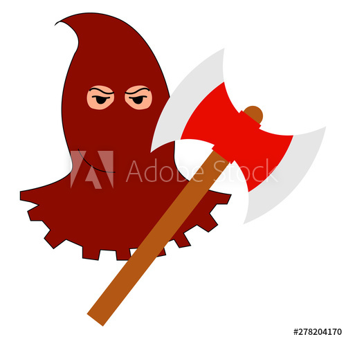 500x490 Executioner With Axe, Illustration, Vector On White Background