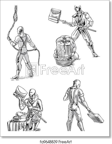 450x580 Free Art Print Of Executioner Sketches Old Time Executioner