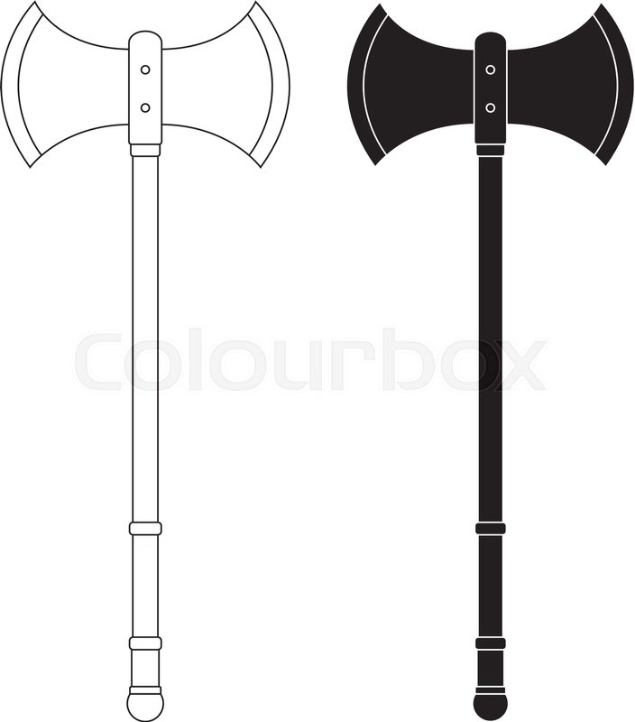 704x800 Medieval Executioner Double Sided Ax Stock Vector Colourbox
