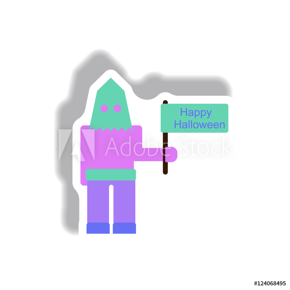 1000x1000 Photo Art Print Vector Illustration Paper Sticker Halloween Icon