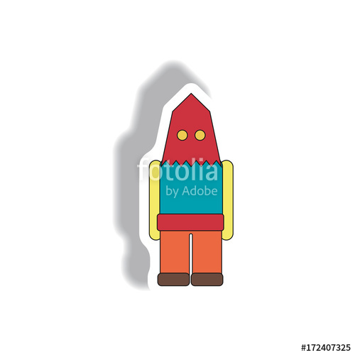 500x500 Vector Illustration Paper Sticker Halloween Icon Executioner