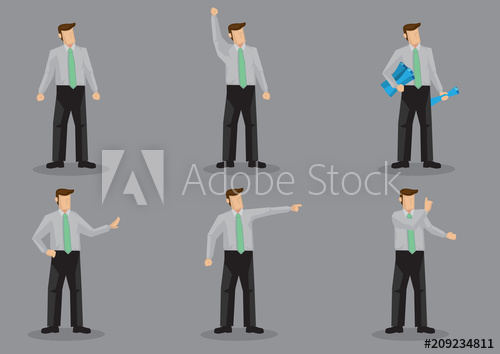 500x354 Male Business Executive Vector Character Set