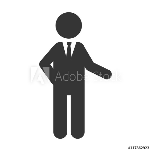 500x500 Business Businessperson Man Suit Silhouette Tie Executive Vector