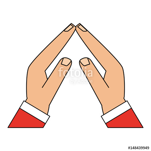 500x500 Color Image Cartoon Front View Hands Touching With Sleeve