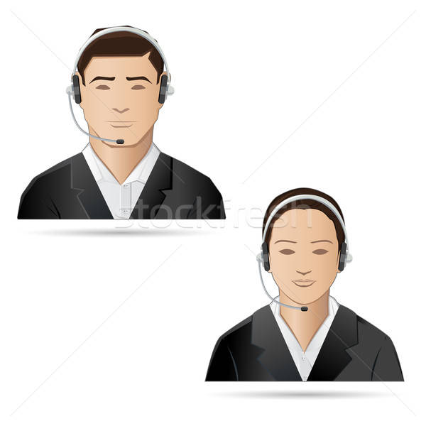 600x600 Call Center Executive Vector Illustration Vectomart