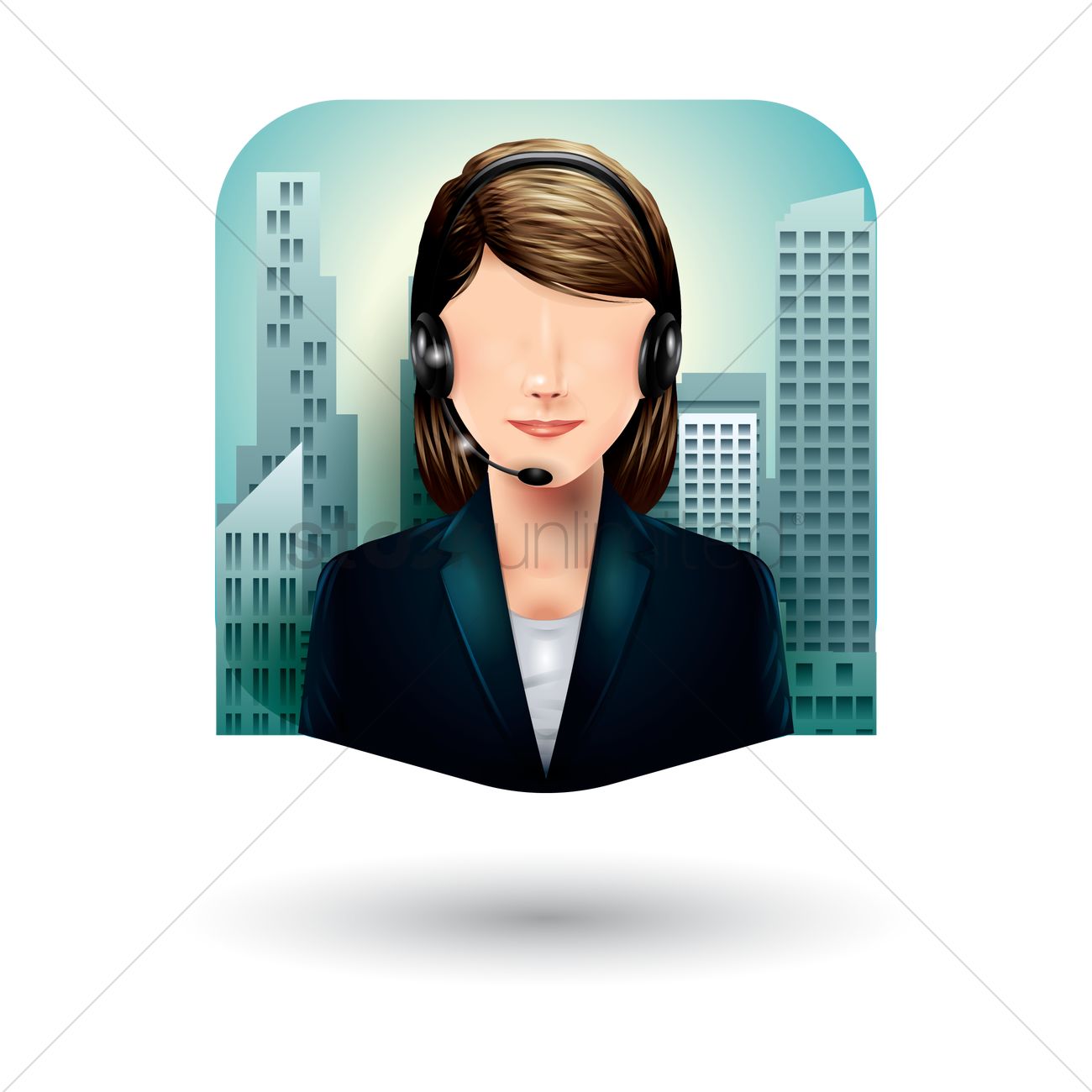1300x1300 Call Center Executive Vector Image