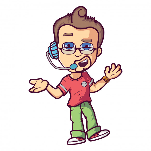 626x626 Cartoon With Headphone As A Customer Care Executive Vector