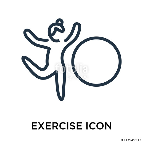 500x500 Exercise Icon Vector Isolated On White Background, Exercise Sign