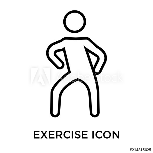 500x500 Exercise Icon Vector Sign And Symbol Isolated On White Background