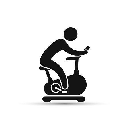 450x450 Man Training On Exercise Bike Icon Vector Icon Isolated On White