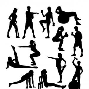 Exercise Silhouette Vector at Vectorified.com | Collection of Exercise ...