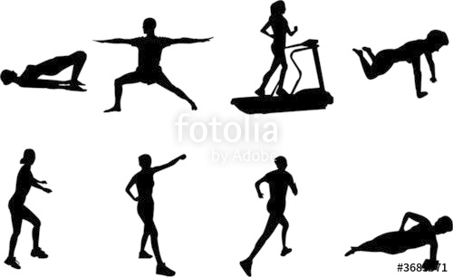 500x306 Exercise Silhouettes Stock Image And Royalty Free Vector