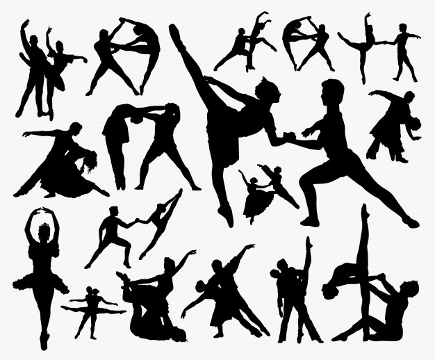 626x518 Dance Exercise Silhouette Vector Premium Download