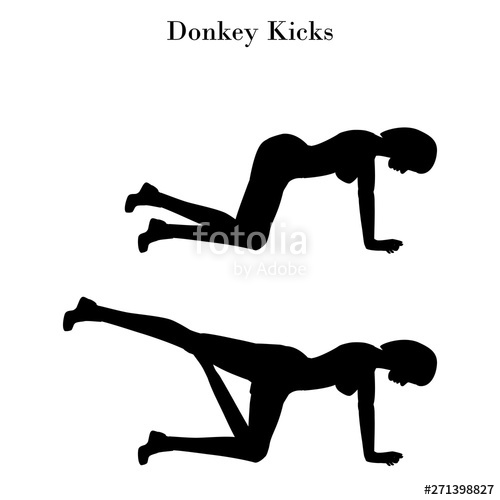 500x500 Donkey Kicks Exercise Silhouette Stock Image And Royalty Free