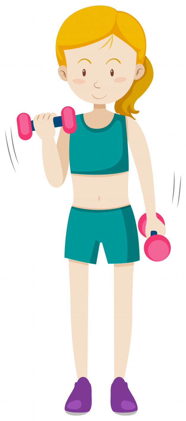 626x1413 A Girl Weight Training Exercise Vector Free Download