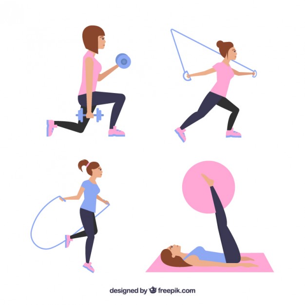 626x626 Woman Practicing Exercise Vector Free Download