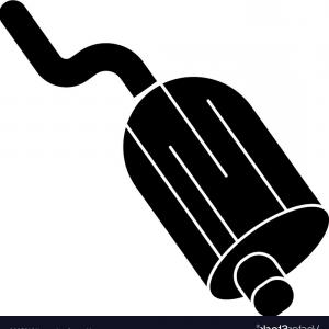 300x300 Blue Car With Smoke From Exhaust Pipe Back View Vector Clipart