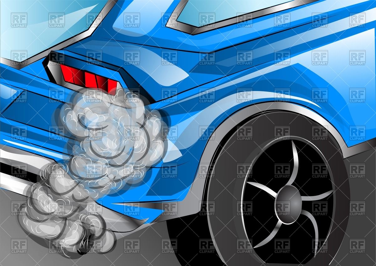 1200x848 Blue Car With Smoke From Exhaust Pipe