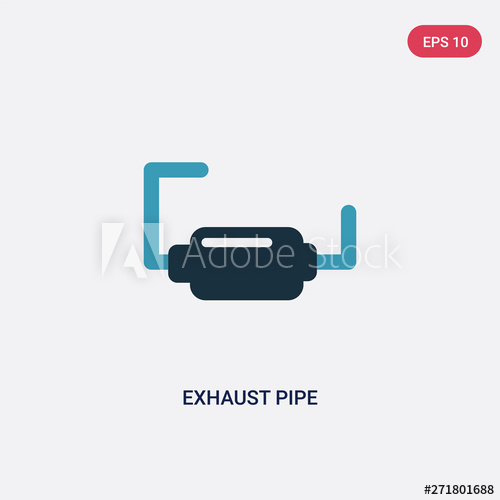 500x500 Two Color Exhaust Pipe Vector Icon From Transportation Concept
