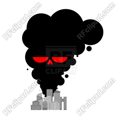 400x400 Exhaust Gases From City, Skull Shaped Black Smoke Environmental