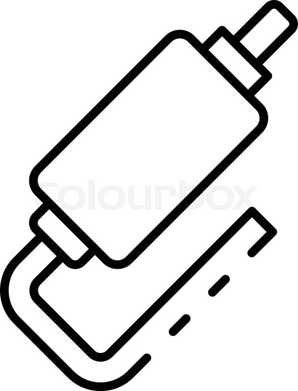 610x800 Car Exhaust Icon Outline Car Exhaust Stock Vector Colourbox
