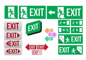 285x200 Emergency Exit Sign Free Vector Graphic Art Free Download