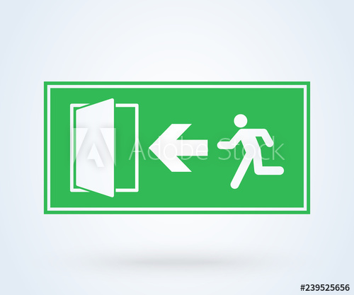 500x417 Emergency Exit Sign Vector Illustration Symbol Green Door