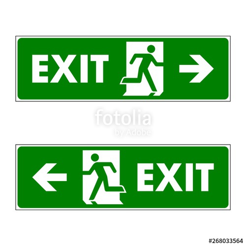 500x500 Exit Sign Vector Logo Template Stock Image And Royalty Free