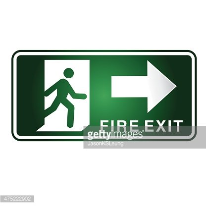 416x416 Fire Exit Sign Vector Stock Vectors