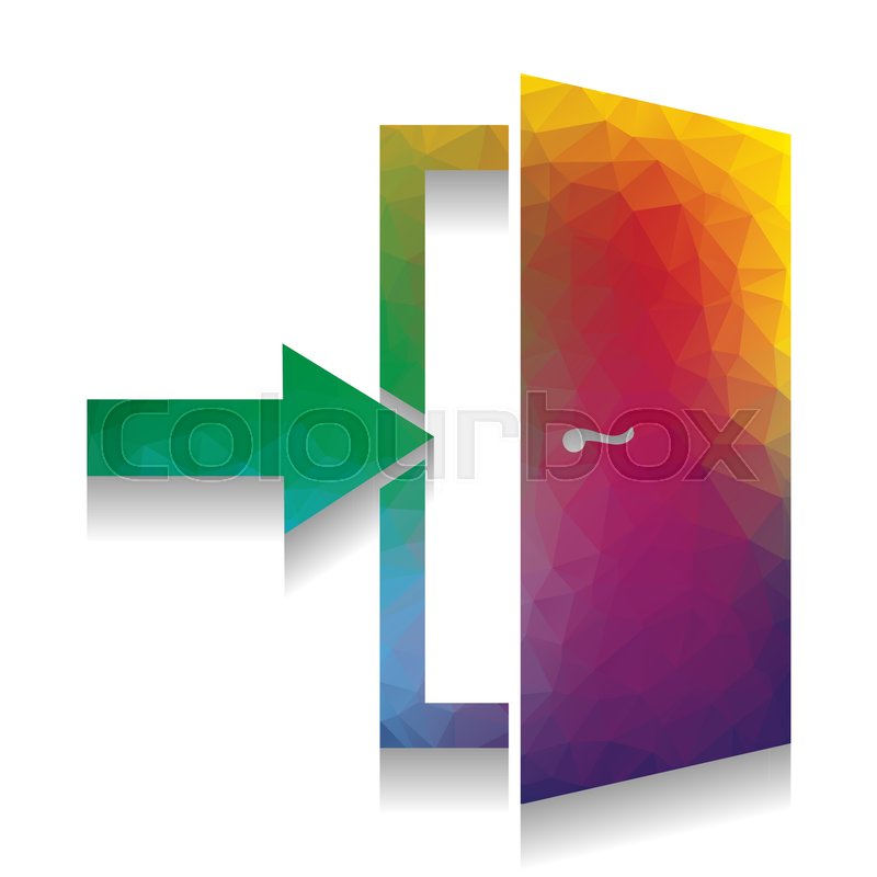 800x800 Door Exit Sign Vector Colorful Icon Stock Vector Colourbox