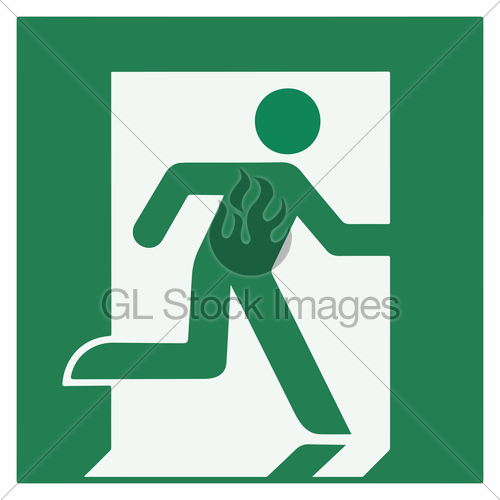 500x500 Emergency Exit Sign Right Emergeny Exit Vector Illustration Gl