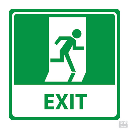 416x416 Emergency Exit Sign Vector