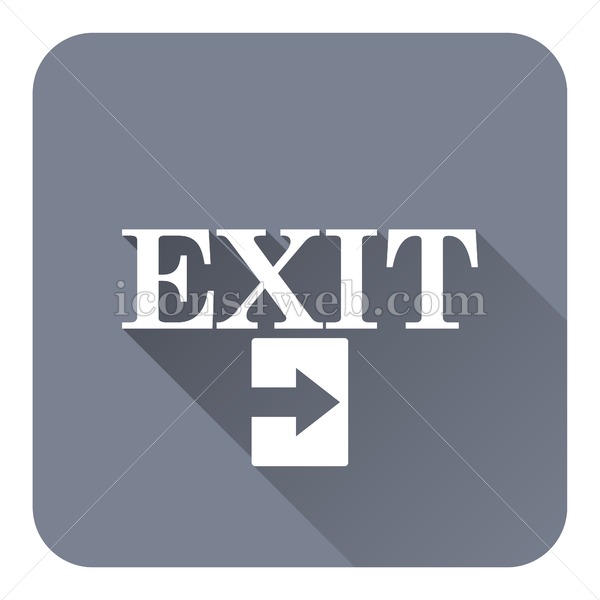 600x600 Exit Flat Icon With Long Shadow Vector