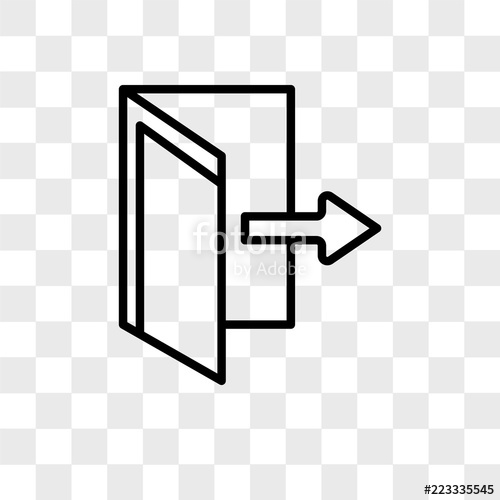 500x500 Exit Vector Icon Isolated On Transparent Background, Exit Logo